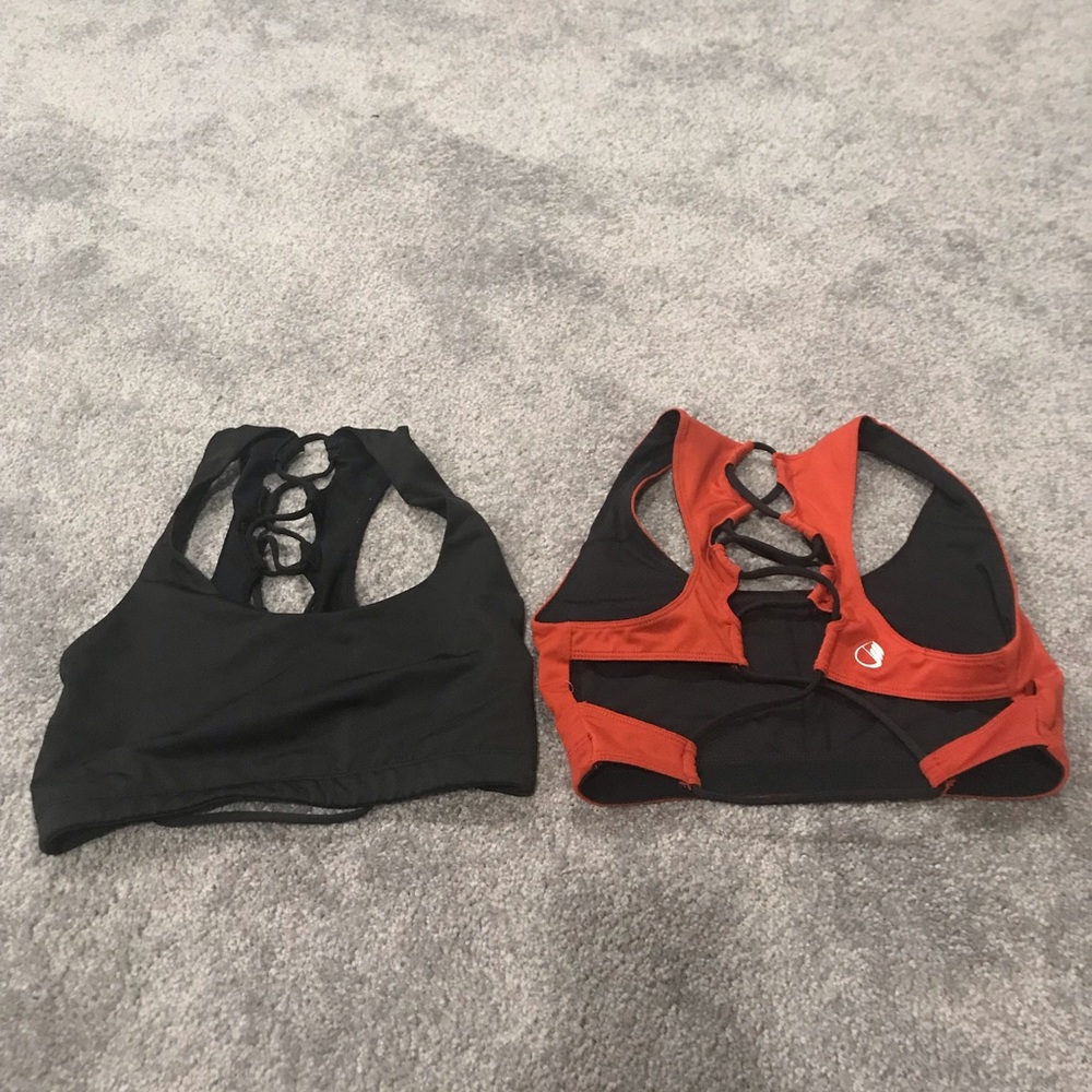 Black and Burnt Orange sports bra bundle